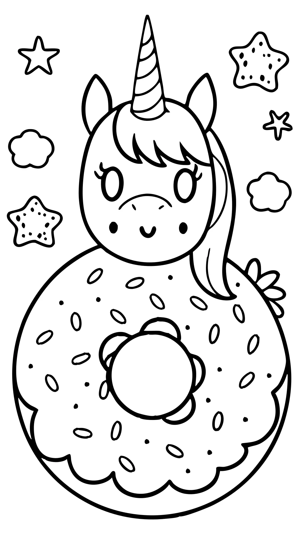 coloriages de beignet de licorne